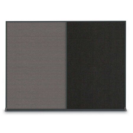 United Visual Products Double Door Radius Plus Corkboard, 48"X UV8003PLUS-GOLD-ULTMAR